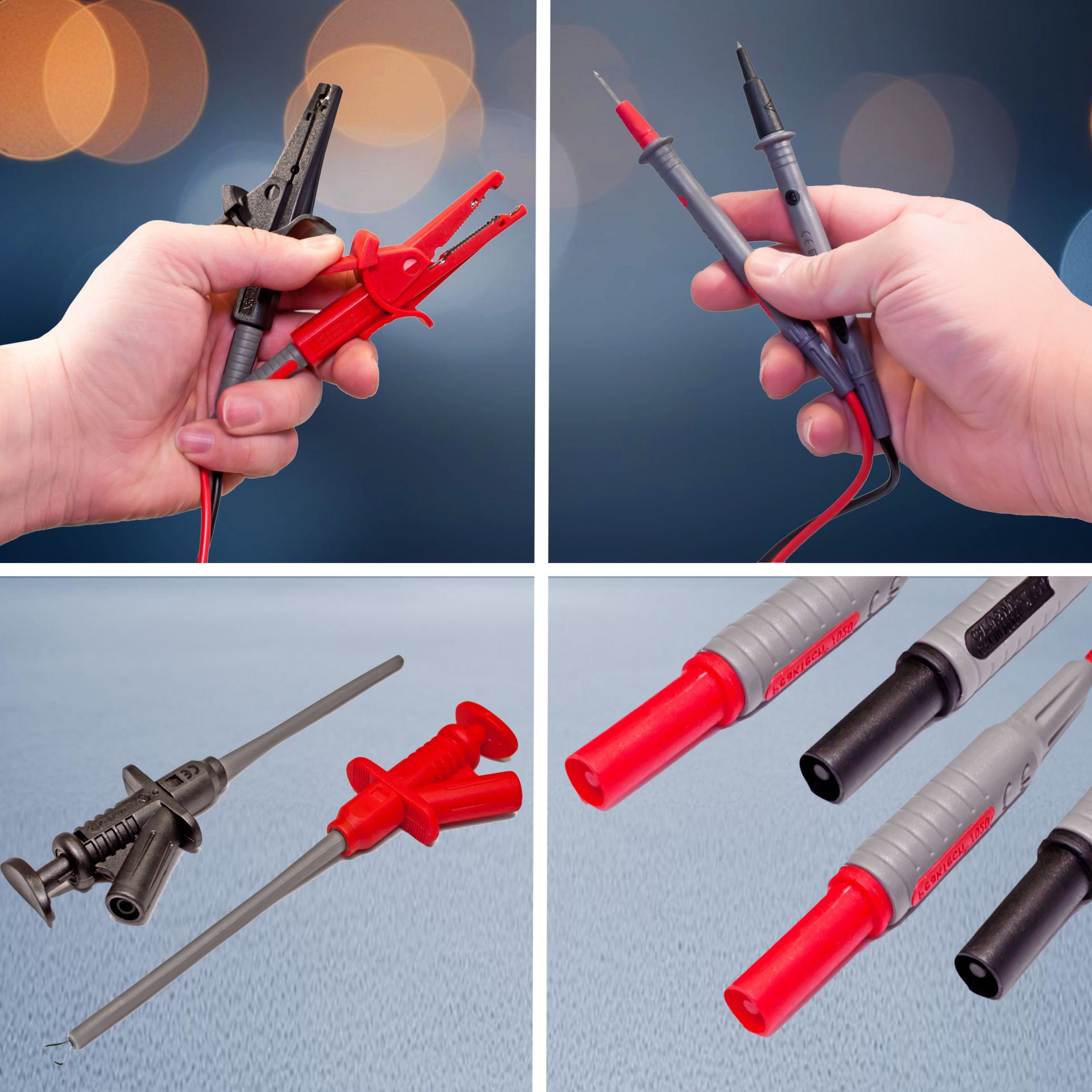 PeakTech® P 8200 Messzubehör-Set mit diversen Leitungen / Klemmen