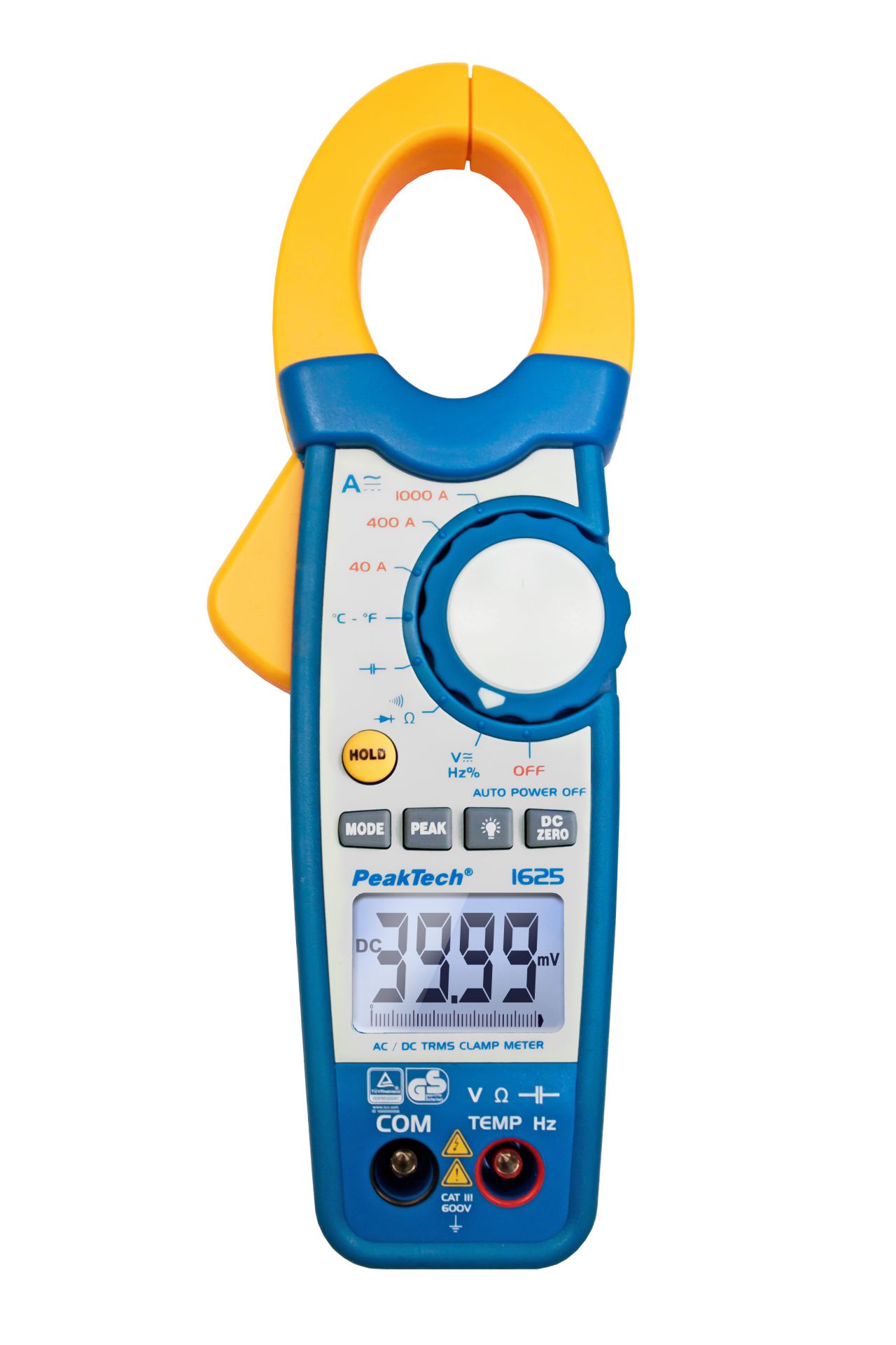 PeakTech P 1625 TrueRMS Stromzange 4.000 Counts 1000 A AC/DC