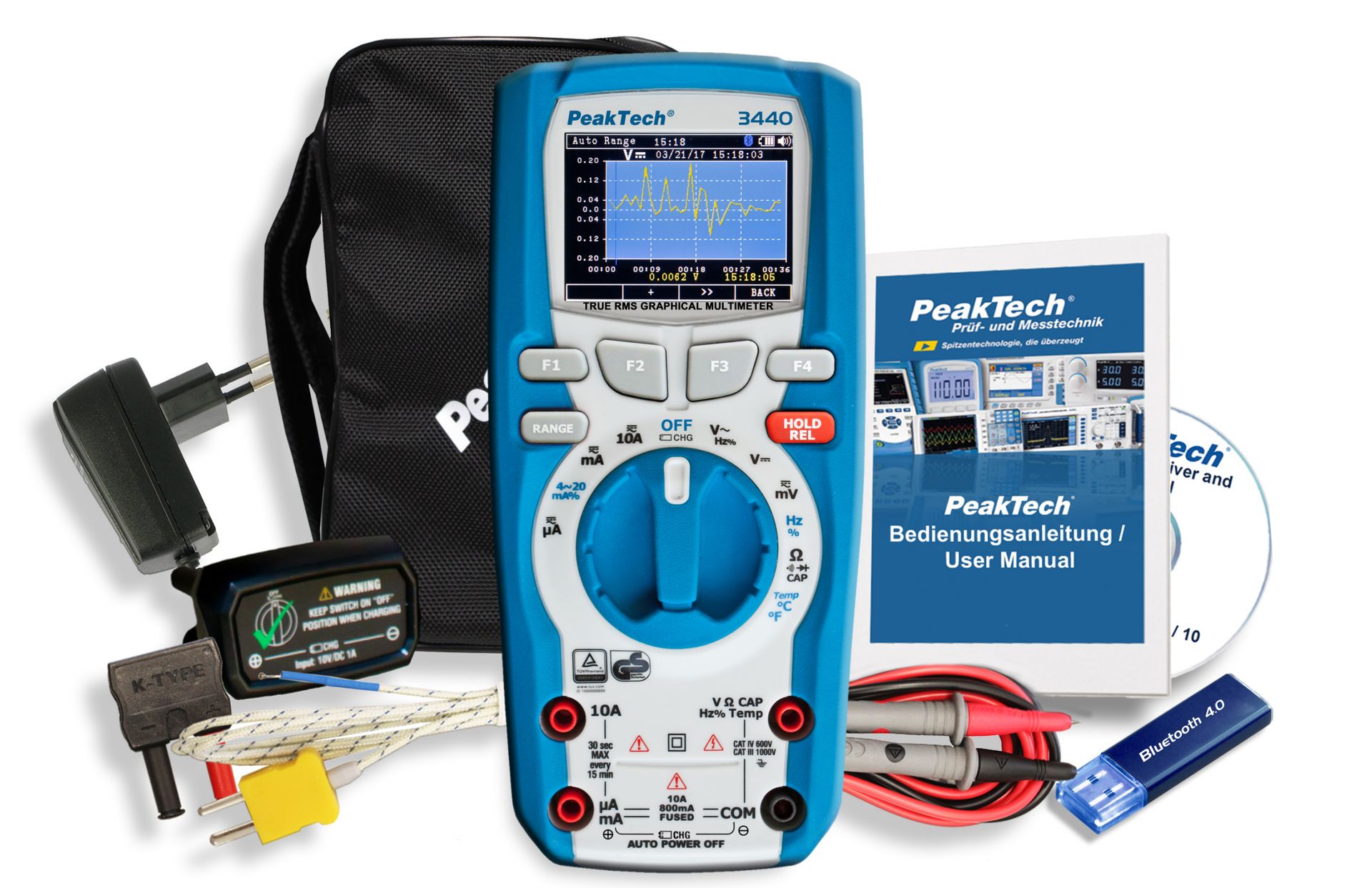 PeakTech P 3440 True RMS grafisches Multimeter 50.000 Counts