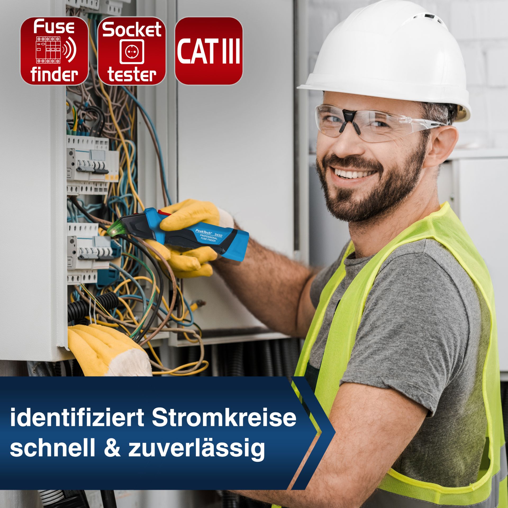 PeakTech P 3432 Sicherungsfinder mit RCD Tester