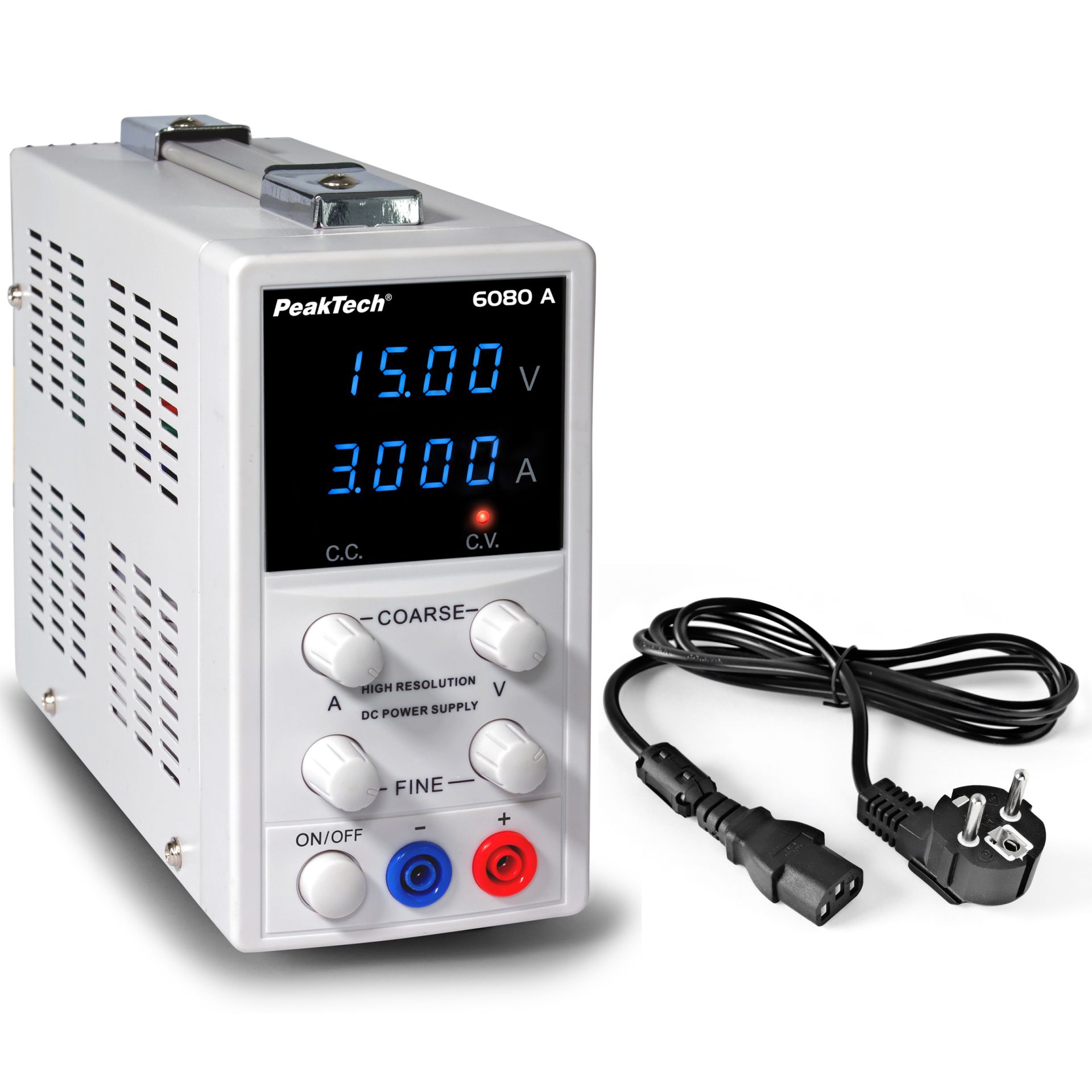 PeakTech P 6080 A Lineares Digital Labornetzgerät, 0-15 V/0-3 A DC