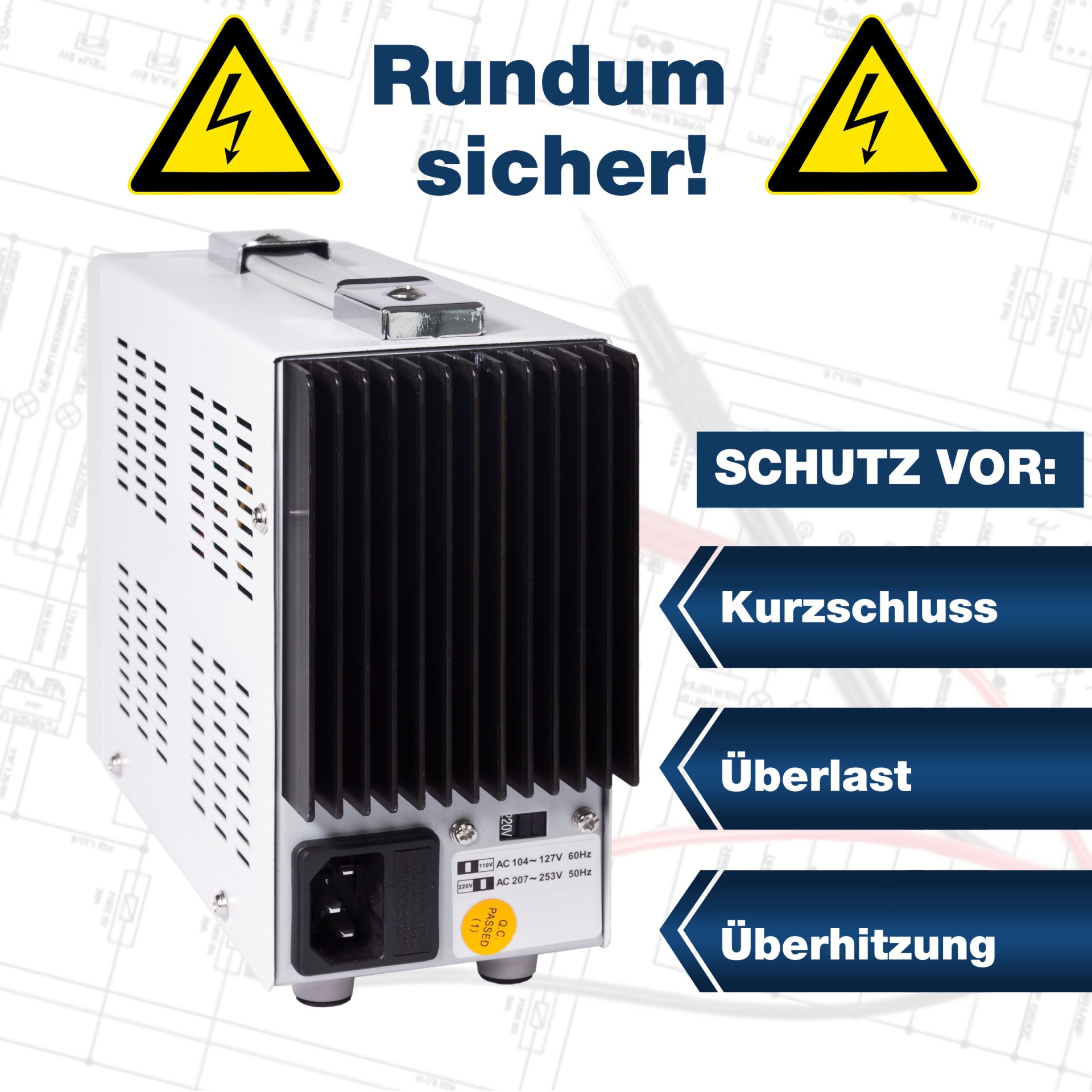 PeakTech P 6080 A Lineares Digital Labornetzgerät, 0-15 V/0-3 A DC