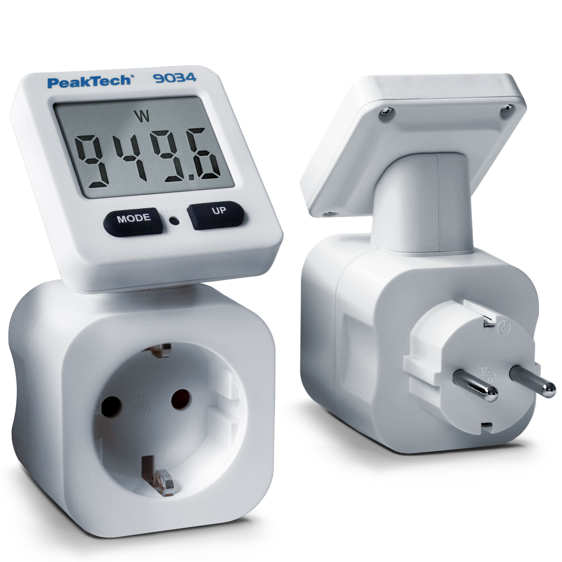 PeakTech P 9034 Energiekostenmessgerät 0,1W Auflösung mit drehbarer Anzeige