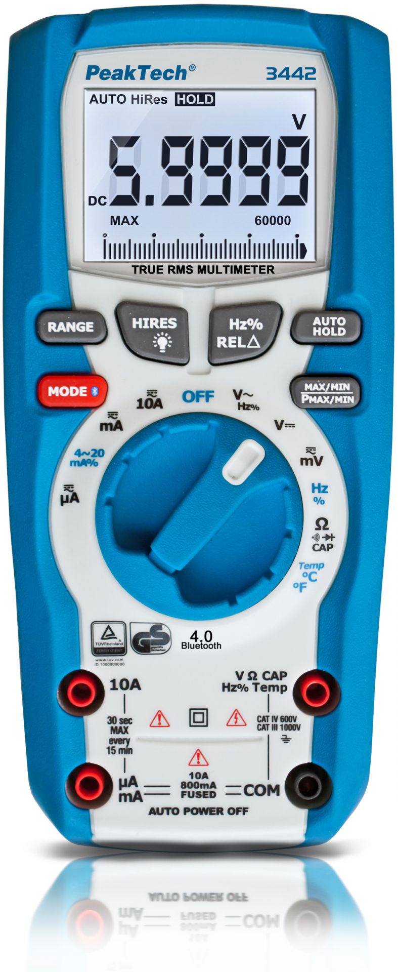PeakTech P 3442 TrueRMS Digitalmultimeter 60.000 Counts, BT