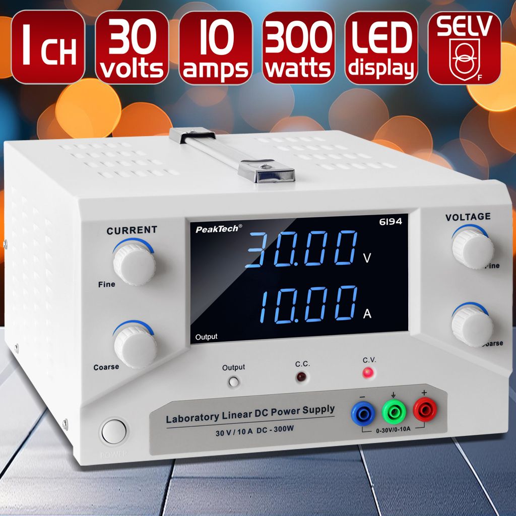 PeakTech P 6194 Digital Labornetzgerät 0-30 V / 0-10 A DC