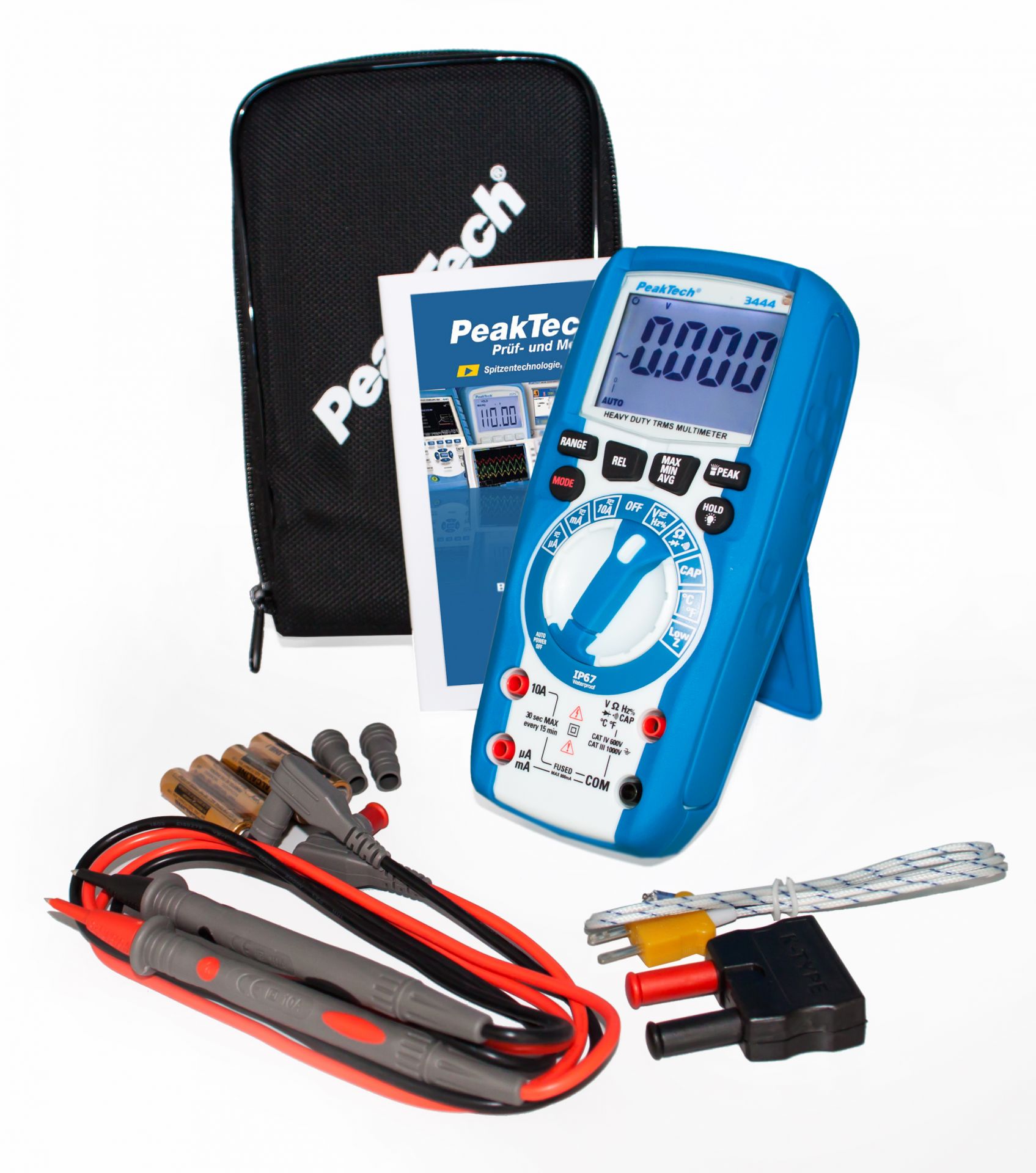 PeakTech P 3444 TrueRMS Digitalmultimeter 6.000 Counts, IP67