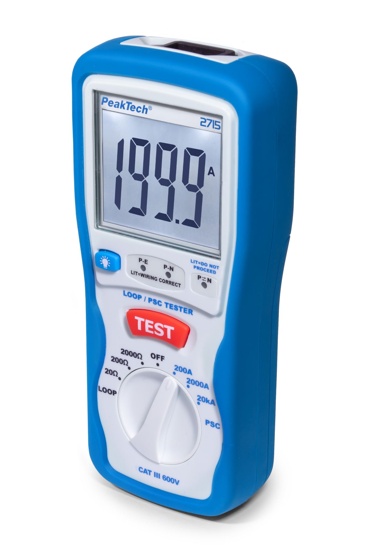 PeakTech P 2715 Digitaler LOOP/PSC Schleifenimpedanztester