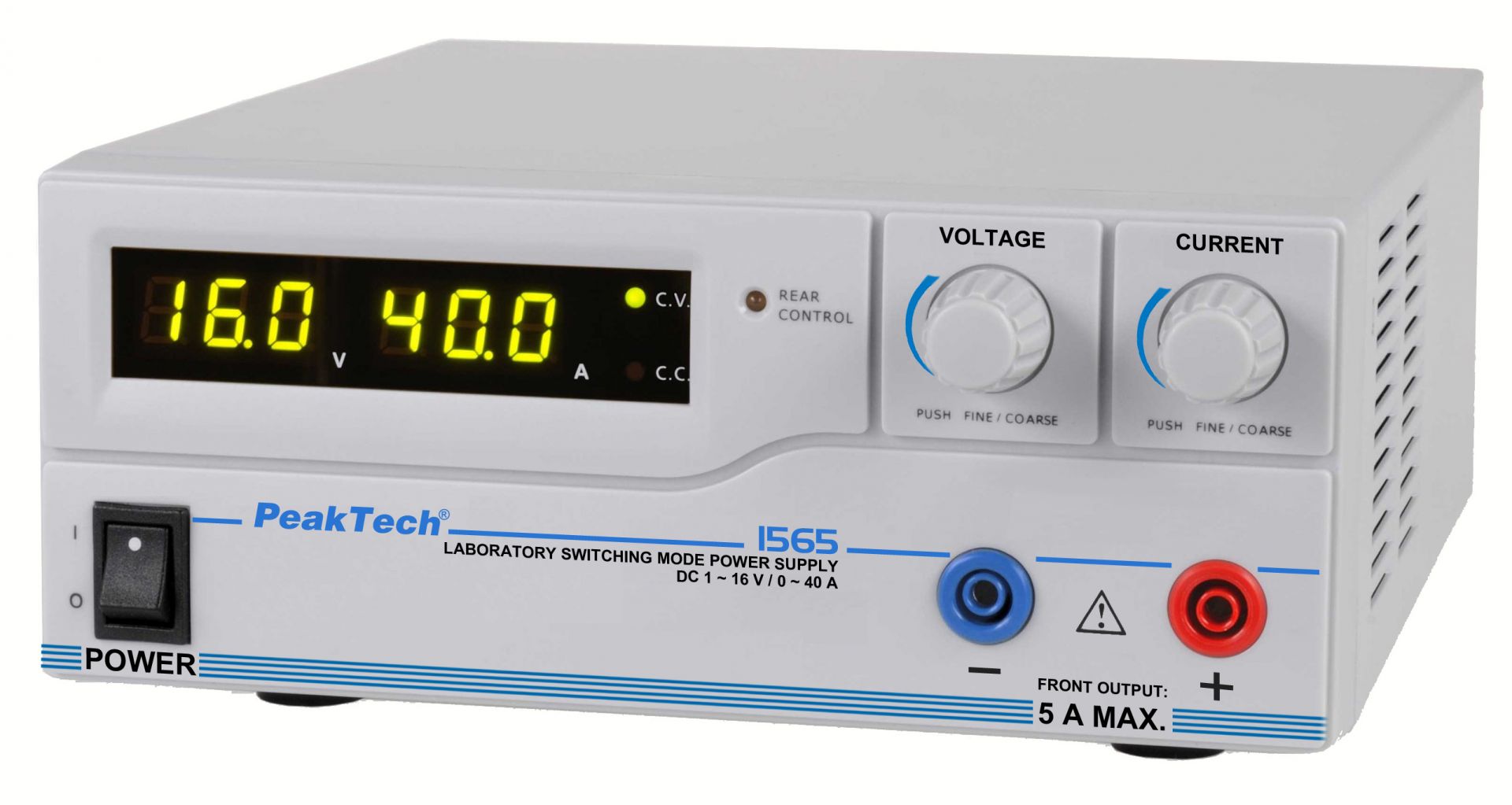 PeakTech P 1565 Labor-Schaltnetzteil DC 1 - 16V / 0 - 40A mit USB