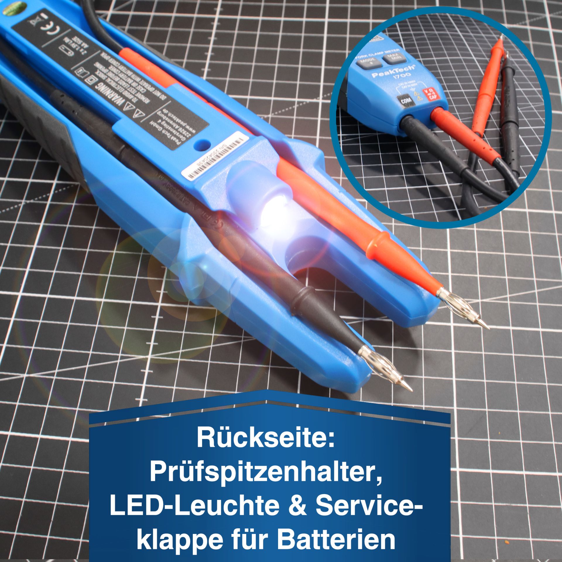 PeakTech® P 1700» TRMS Gabelstromzange, 6.000 Counts, 200A AC, 1000V