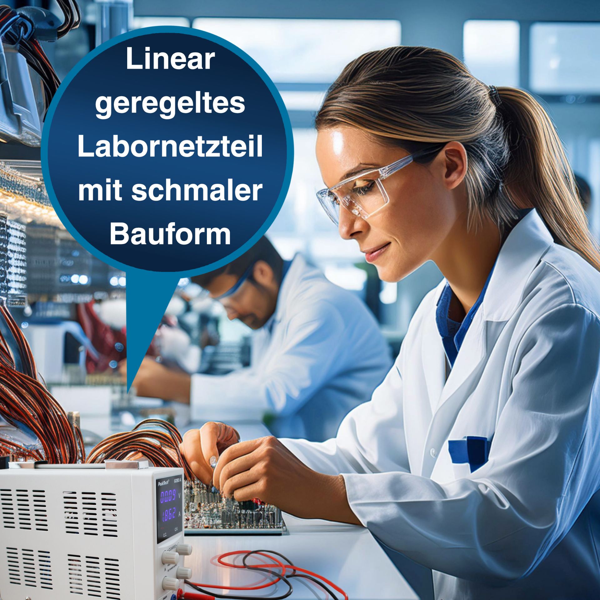 PeakTech P 6080 A Lineares Digital Labornetzgerät, 0-15 V/0-3 A DC