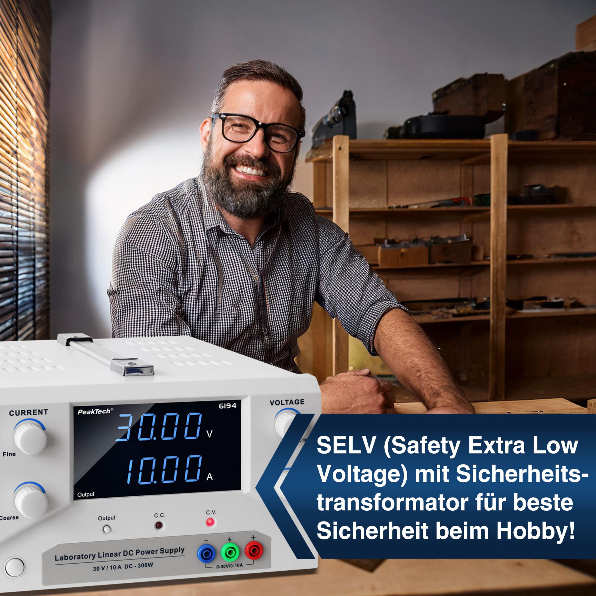 PeakTech P 6194 Digital Labornetzgerät 0-30 V / 0-10 A DC