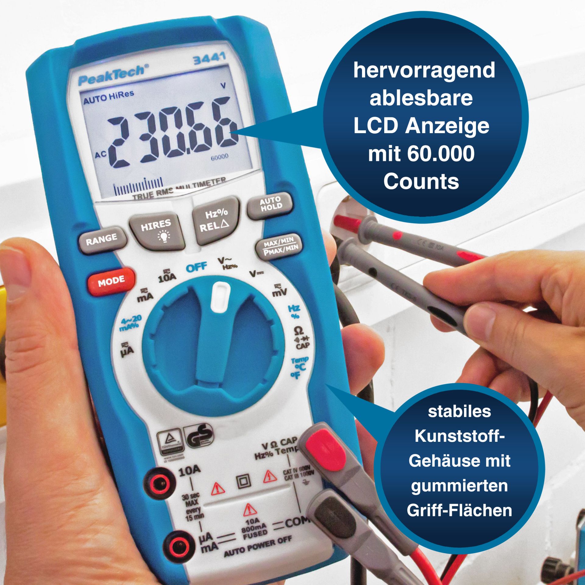 PeakTech P 3441 TrueRMS Digitalmultimeter 60.000 Counts