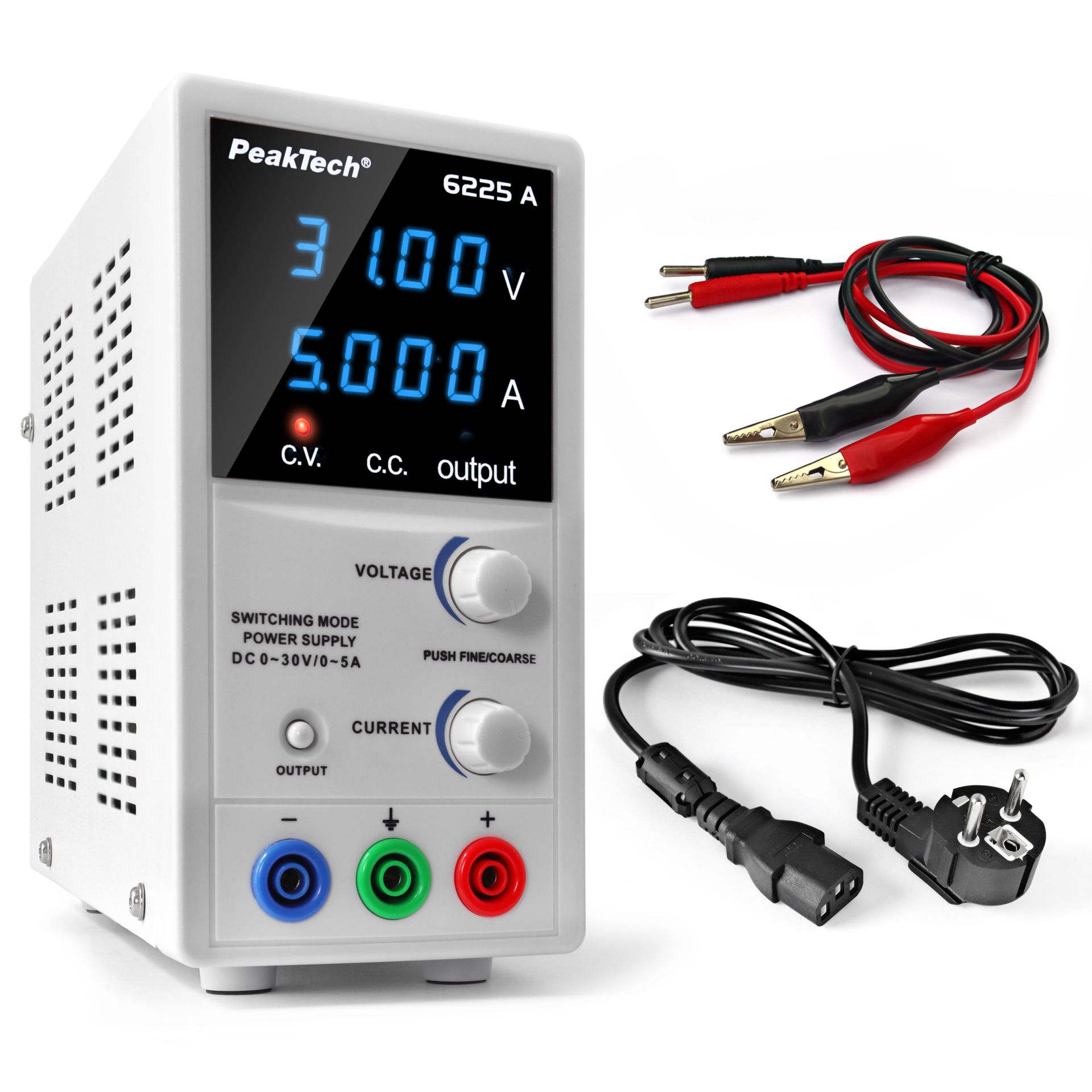 PeakTech P 6225 A Labor-Schaltnetzteil DC 0 - 30 V/0 - 5 A