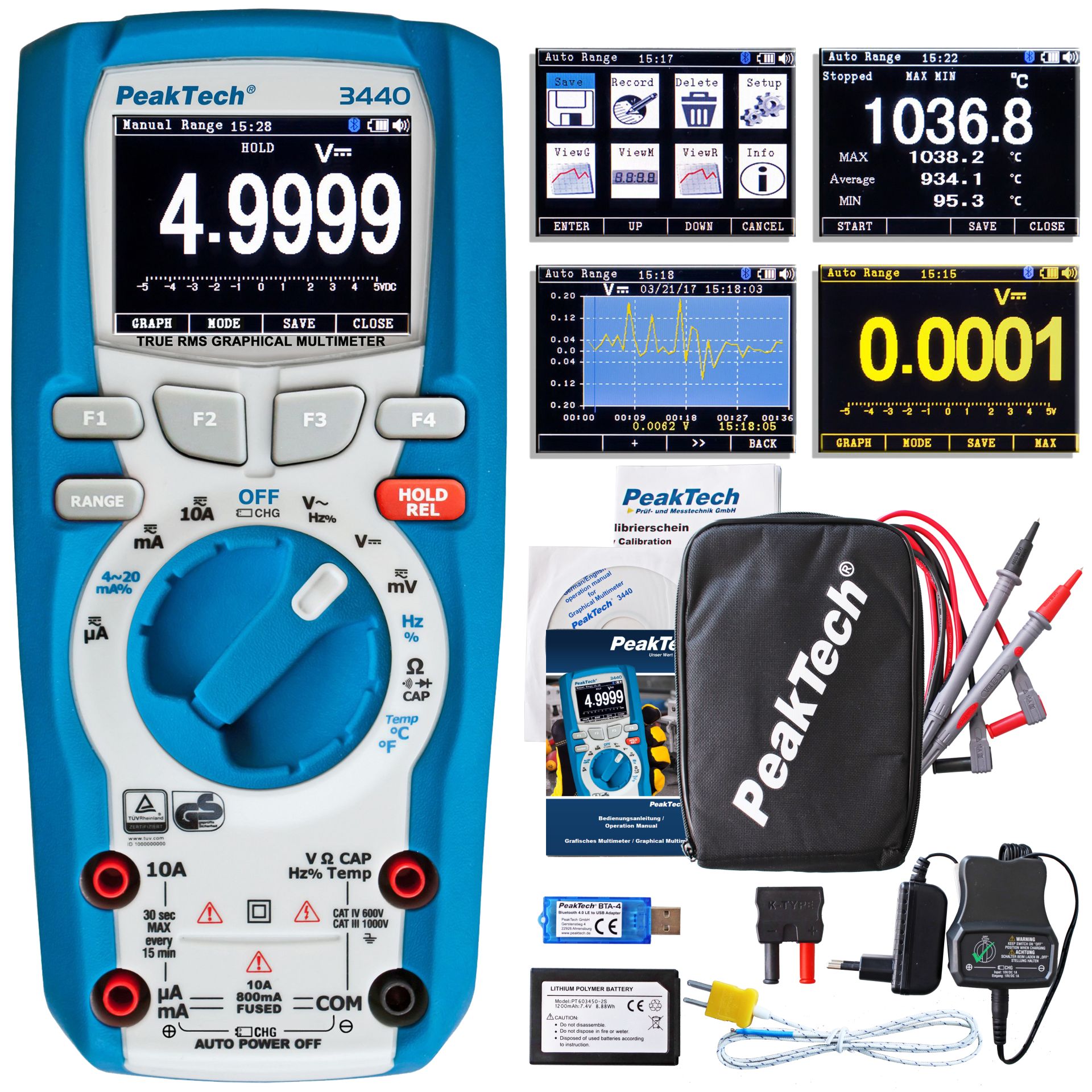 PeakTech P 3440 True RMS grafisches Multimeter 50.000 Counts