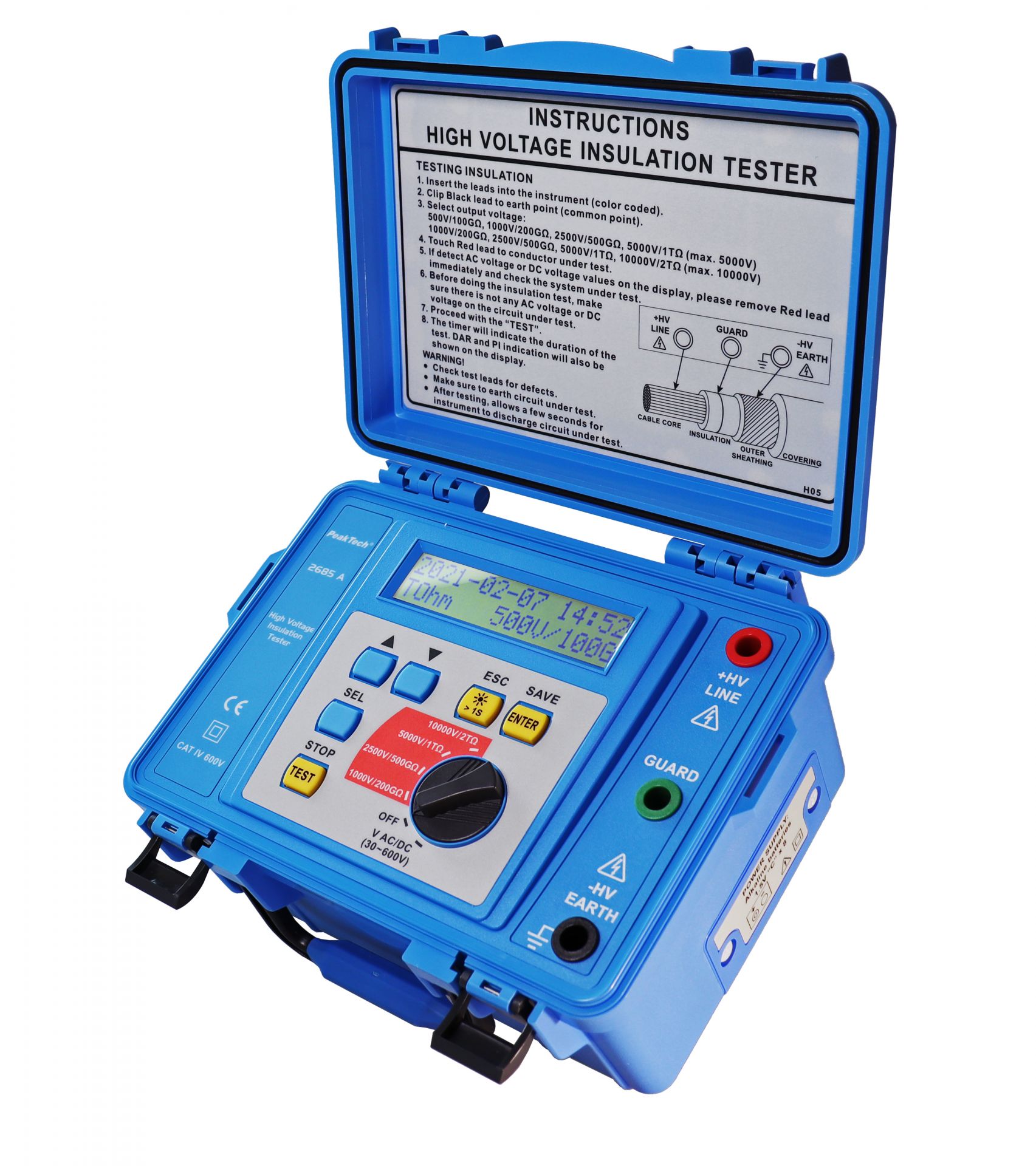 PeakTech P 2685 A Isolationsmessgerät 1000 V ... 10 kV/2TΩ