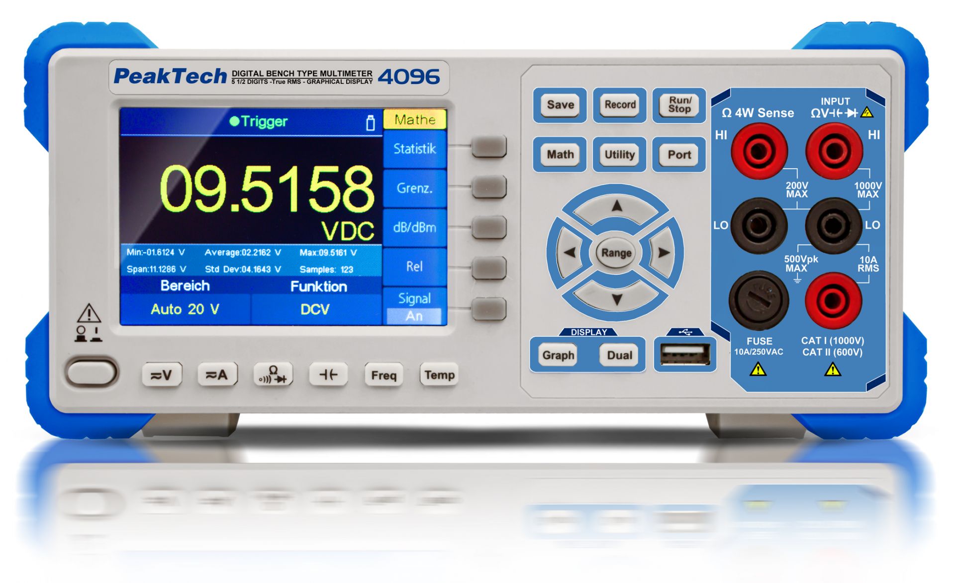 PeakTech P 4096 Grafisches Tischmultimeter, 200.000 Counts mit TFT