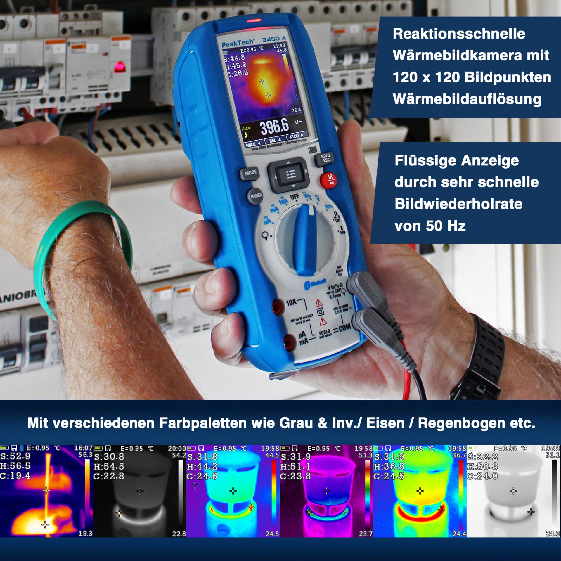 PeakTech P 3450 A True RMS Grafikmultimeter mit Wärmebildkamera