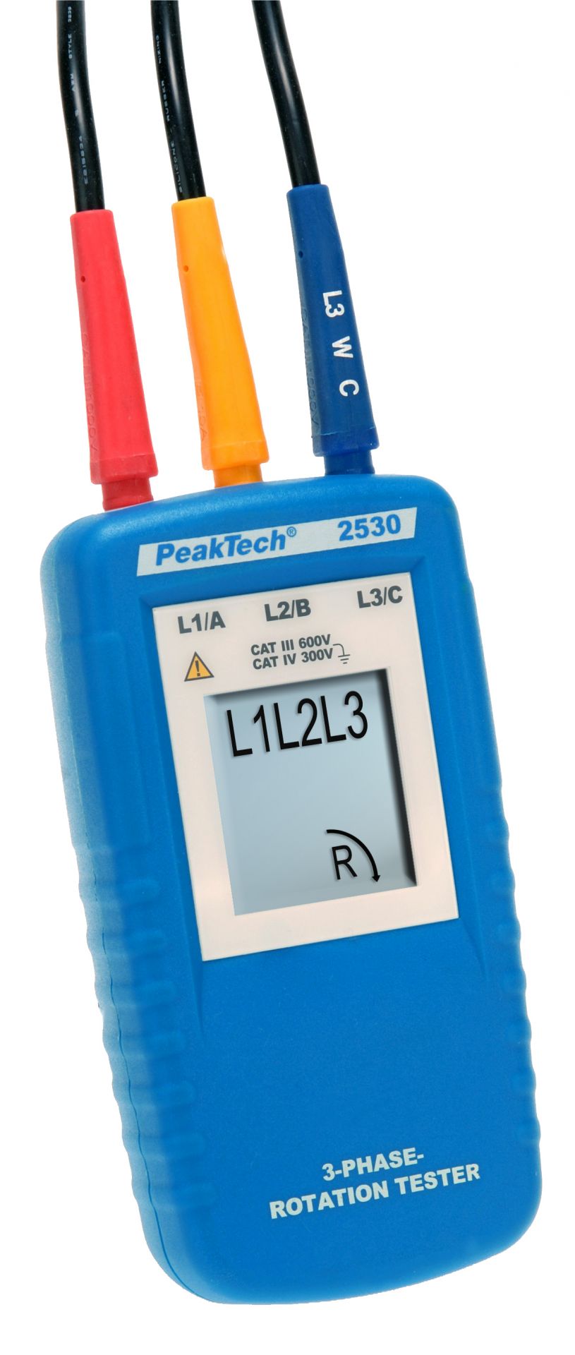 PeakTech P 2530 3-Phasen-Drehrichtungsanzeiger mit LCD-Anzeige