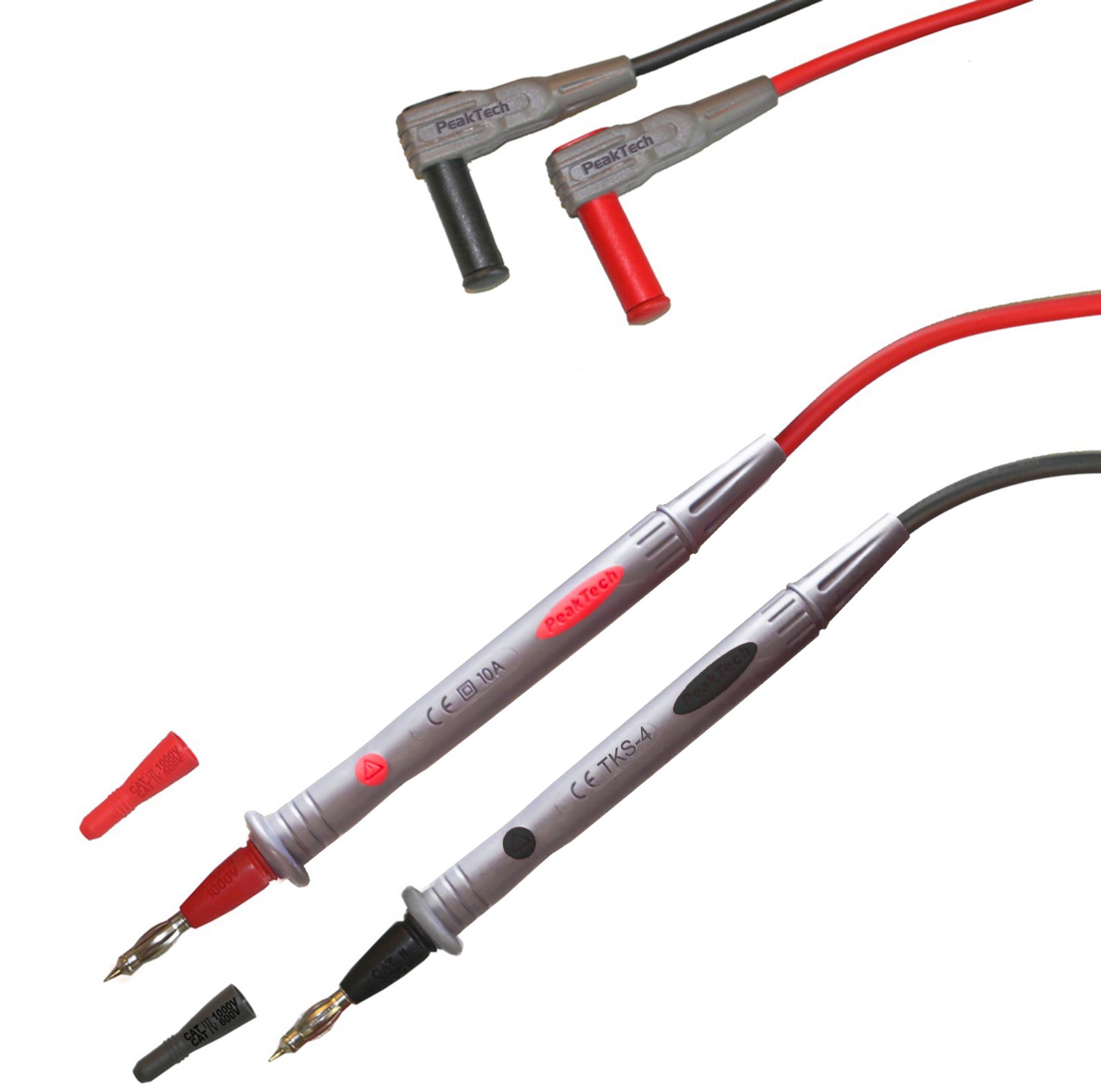 PeakTech TKS-4 Messleitungssatz mit 4 mm Federkontakt Prüfspitze