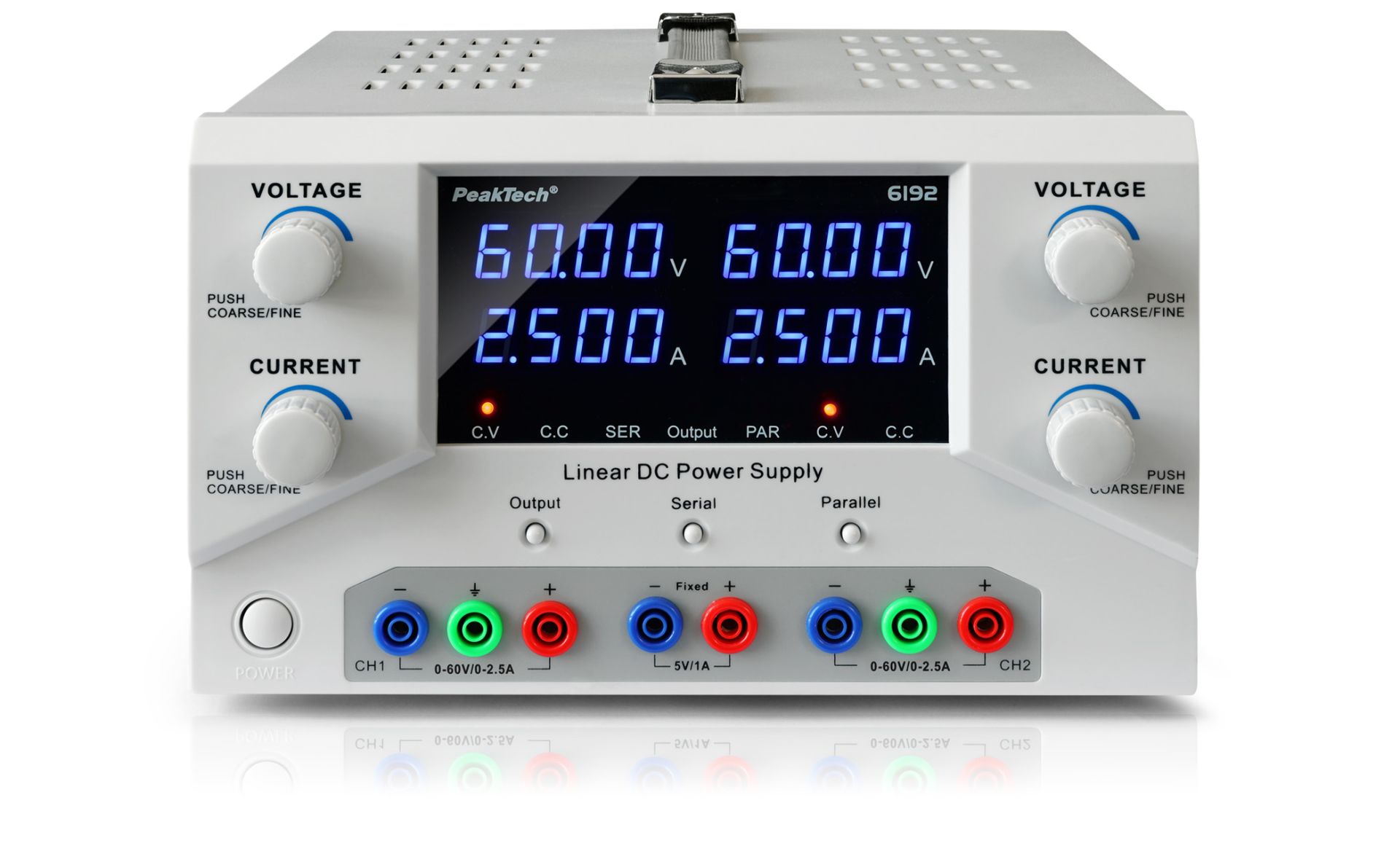 PeakTech P 6192 Digital Labornetzgerät 2x 0-60 V / 0-2,5 A DC & USB