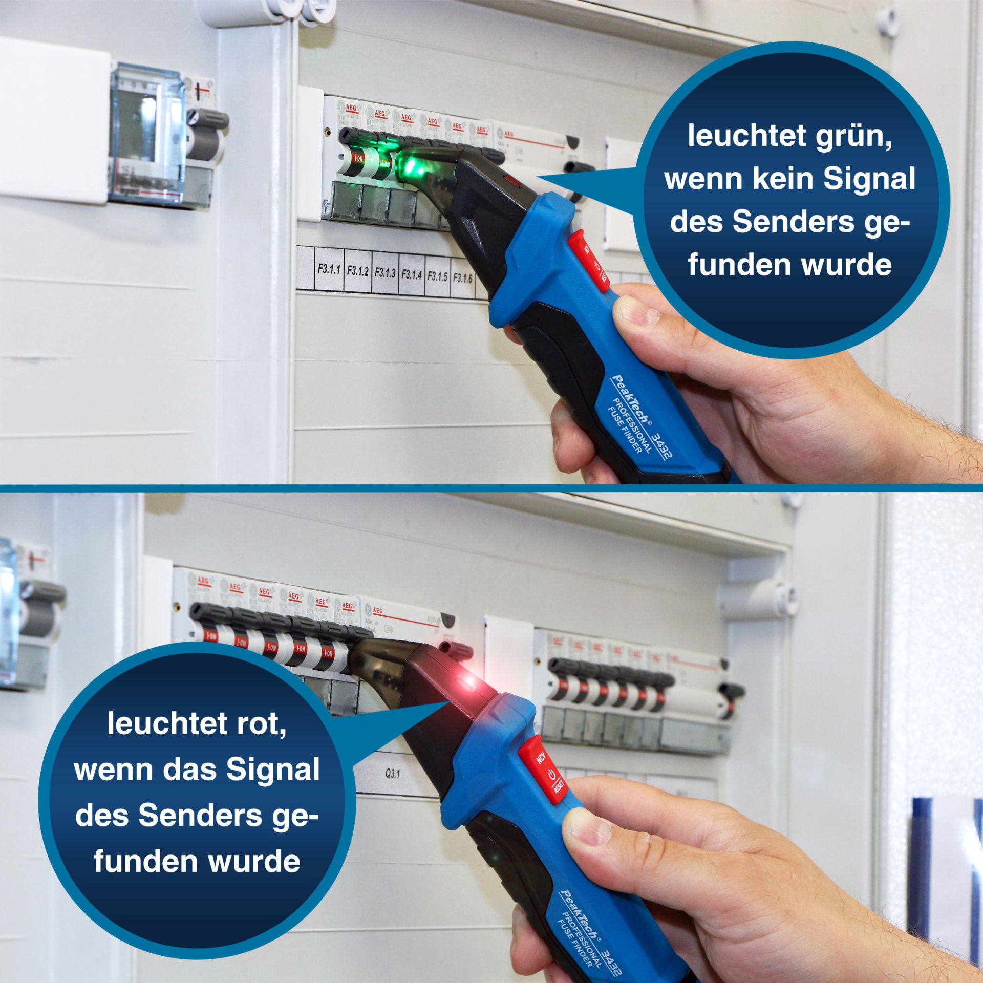 PeakTech P 3432 Sicherungsfinder mit RCD Tester