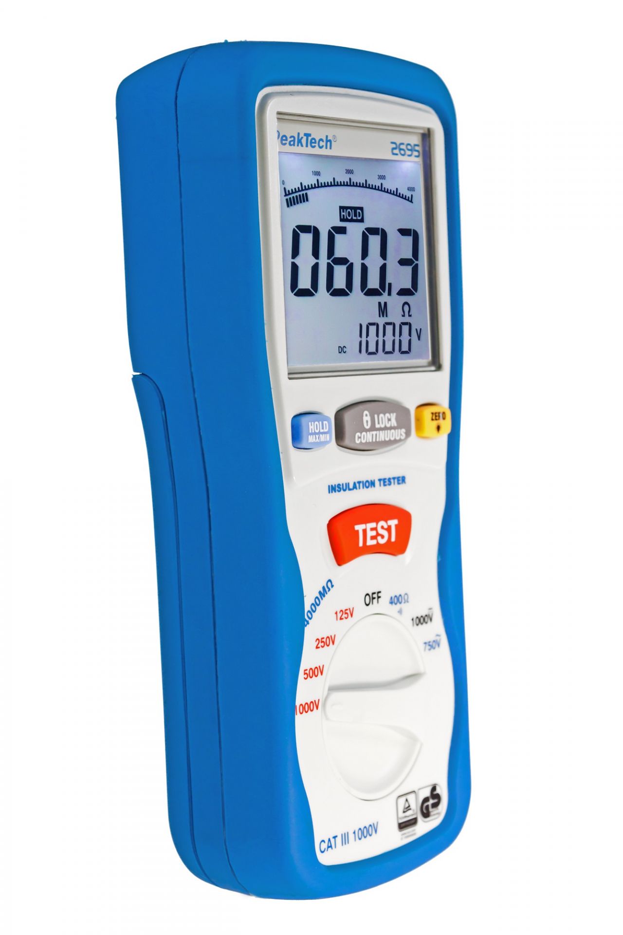 PeakTech P 2695 Isolationsmessgerät 125/250/500/1000 V/4000 MΩ