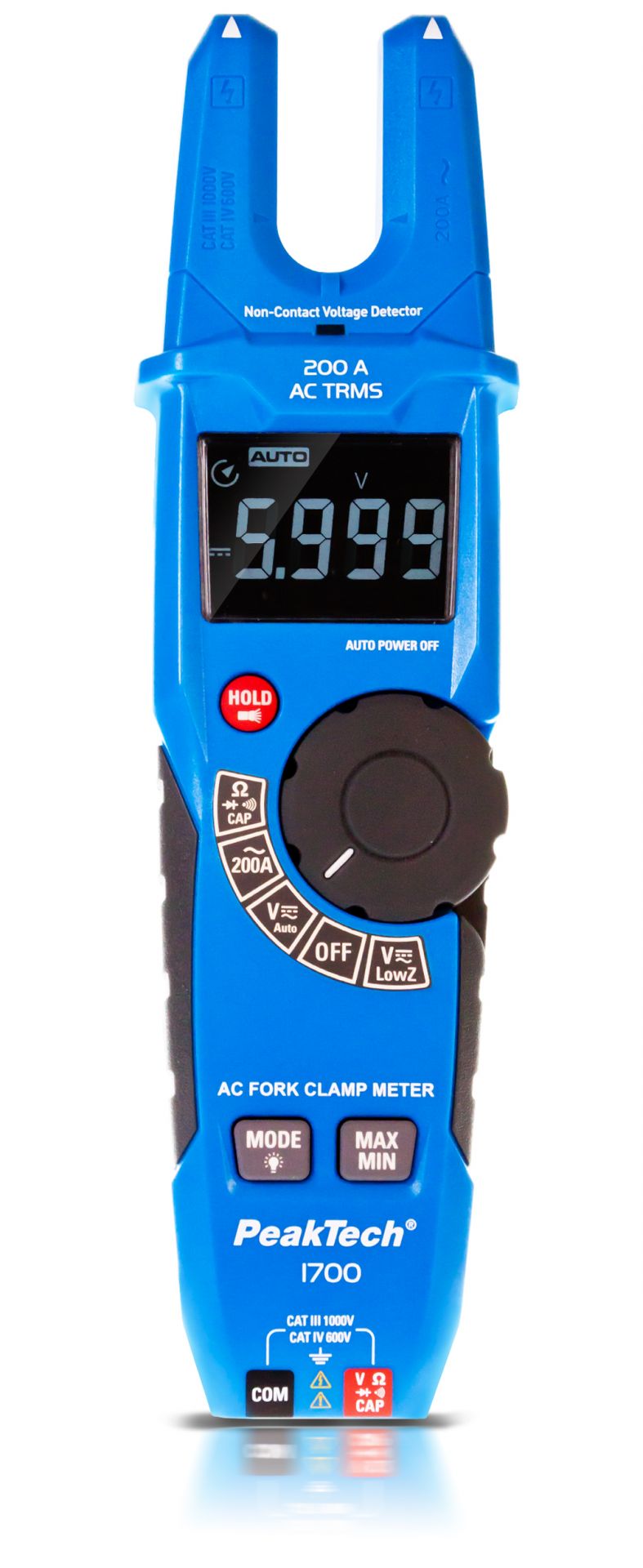 PeakTech® P 1700» TRMS Gabelstromzange, 6.000 Counts, 200A AC, 1000V