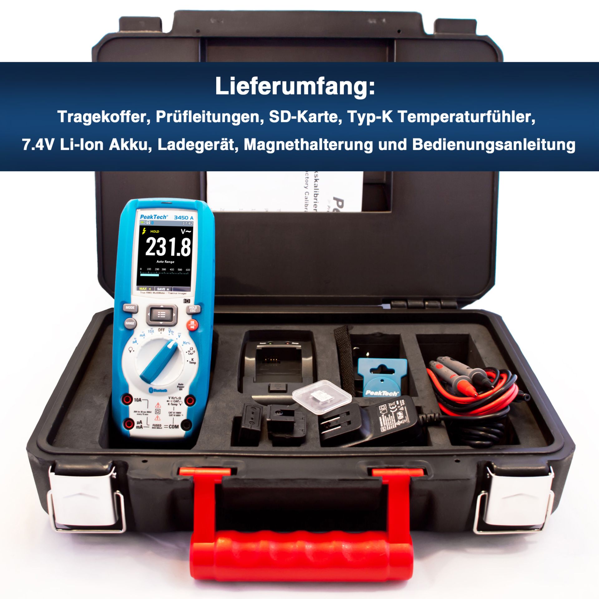 PeakTech P 3450 A True RMS Grafikmultimeter mit Wärmebildkamera