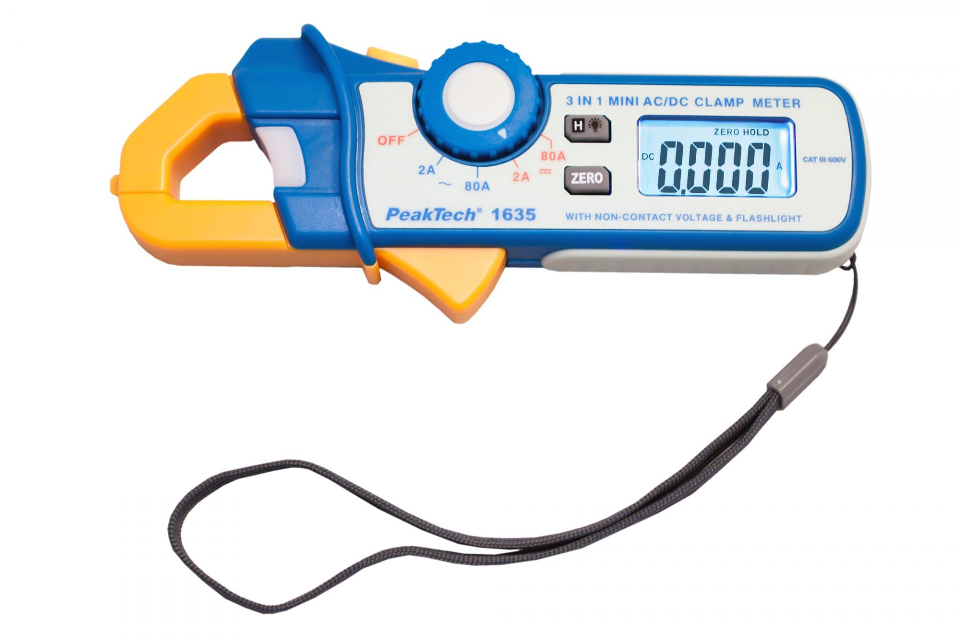 PeakTech P 1635 Kriechstromzange 2 / 80 A AC/DC mit 1mA Auflösung