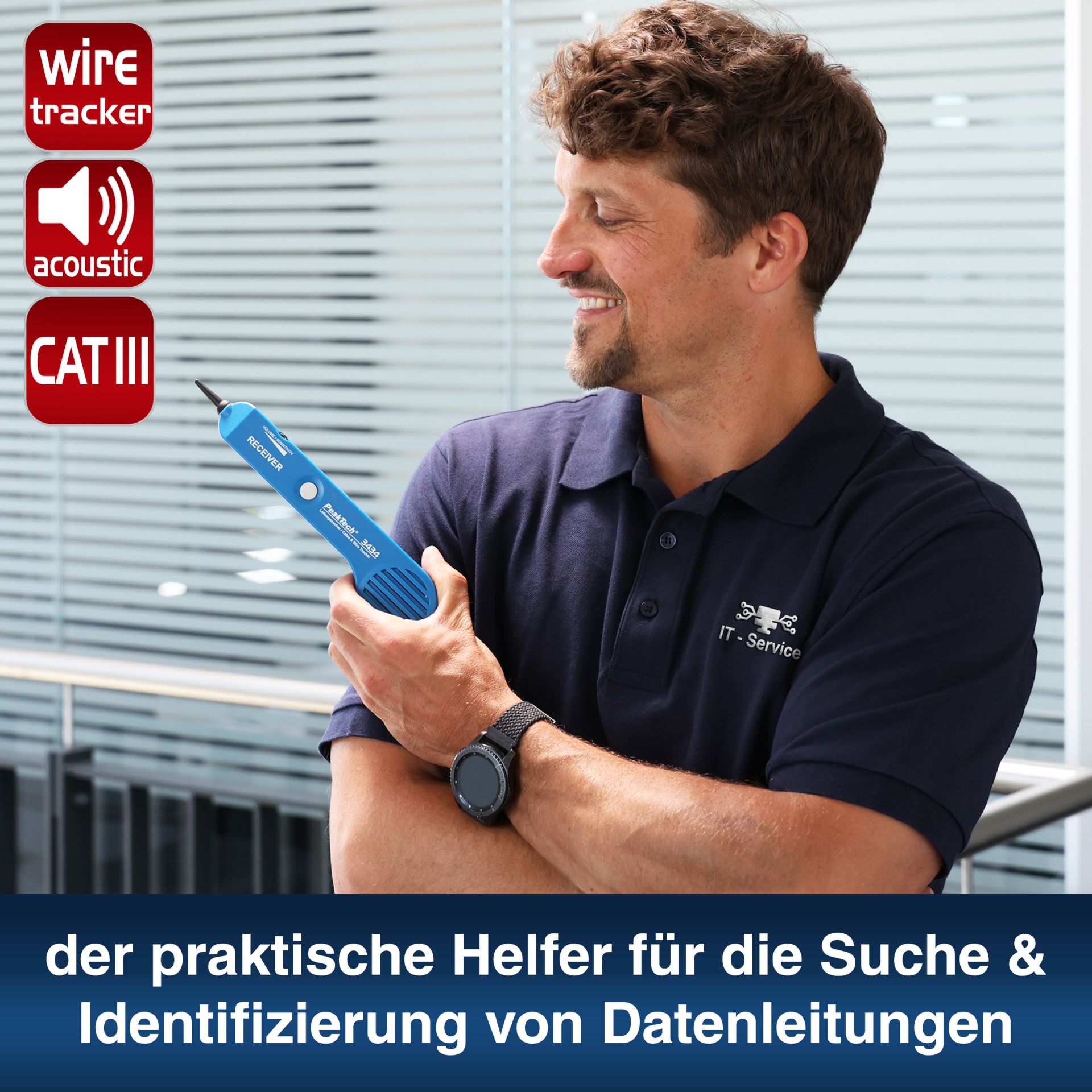 PeakTech P 3434 Akustischer Leitungssucher mit Ton-Generator