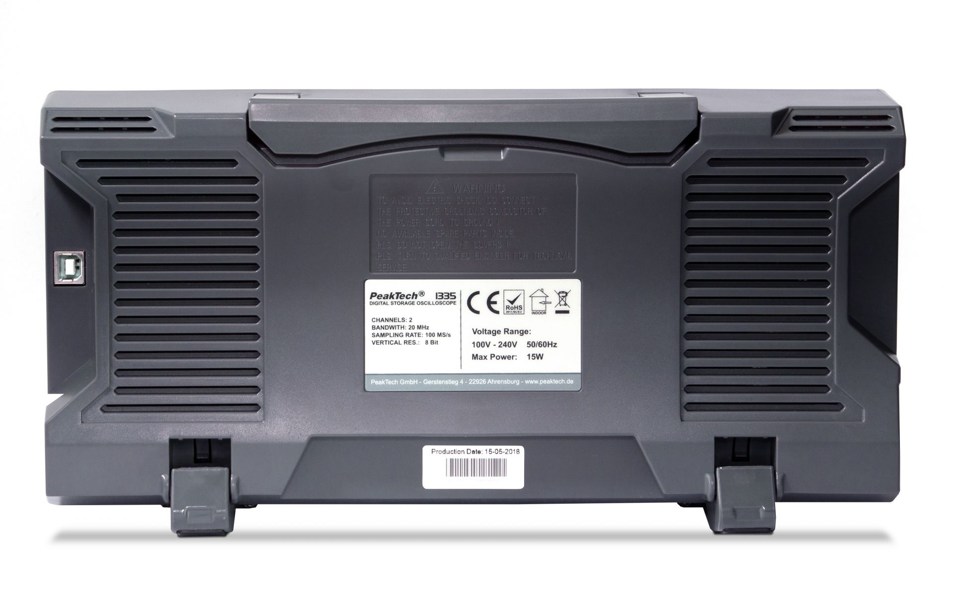 PeakTech P 1336 50 MHz / 2 CH, 500 MS/s Digitalspeicheroszilloskop